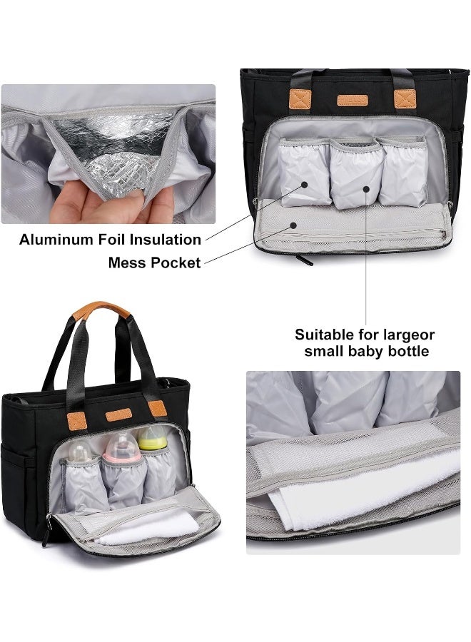 FHELAD Diaper Bag Tote, Large Tote Diaper Bag with 16 Inch Laptop Compartment for Mom and Dad - Image 4
